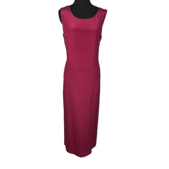 Talbots Pure Silk 2 Piece Wine Jacket and Sleeveless Sheath Maxi Dress S… - Picture 1 of 15